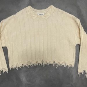 Double zero sweater | Cream sweater | cropped